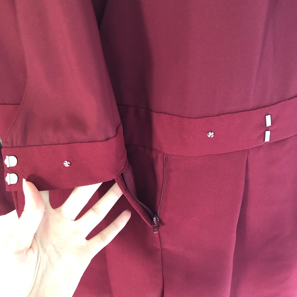 NWT 1. State Red Wine Romper w/ long sleeves Sz 0 - Picture 5 of 8